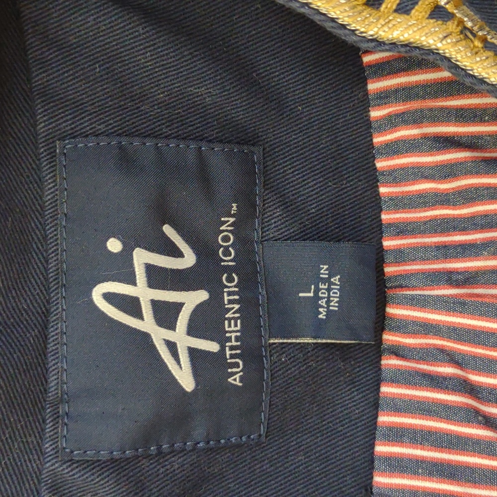 90s Cropped Hussar Jacket – Navy & Gold Statement Military Blazer - Picture 11 of 13